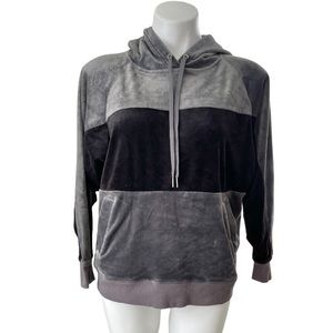 Champion Elite velour hoodie hooded sweatshirt black and gray